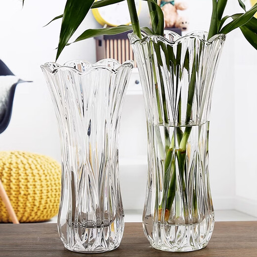 Love has been filled with sugar Chinese phoenix tail bamboo 25cm crystal glass vase artistic green plant hydroponic container living room decoration birthday gift