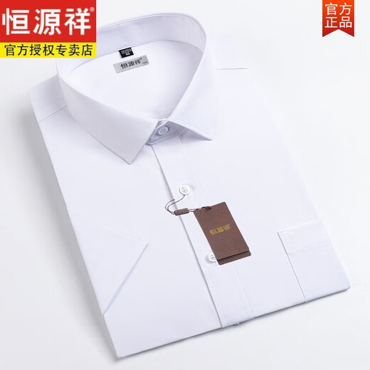 恒源祥【竹纤维】男士短袖衬衫2024夏季新款易打理衬衣职业正装上衣 DX6623 38