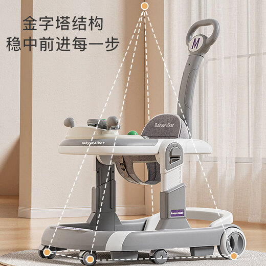 GELSA婴儿学步车防O型腿多功能防侧翻手推男女孩宝宝三合一助步车送礼 仙踪蓝【旗舰版】