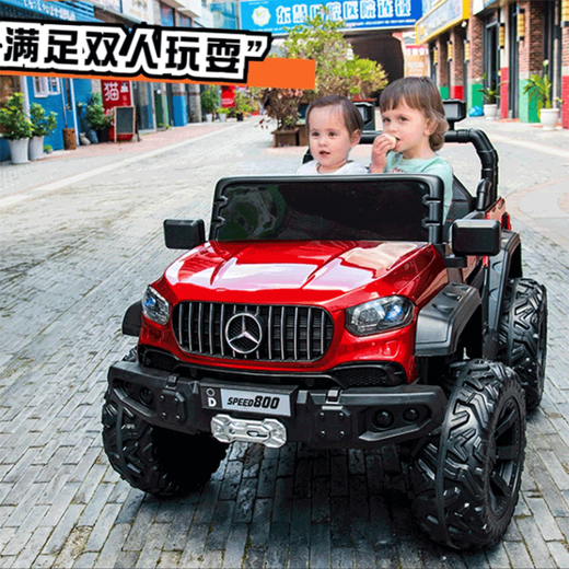 ZISOON is a super large children's electric car that can be seated for two adults with 3-6 years old, remote control toys for children, children can drive. Painted red: four-wheel drive full-function leather seat + 10A battery