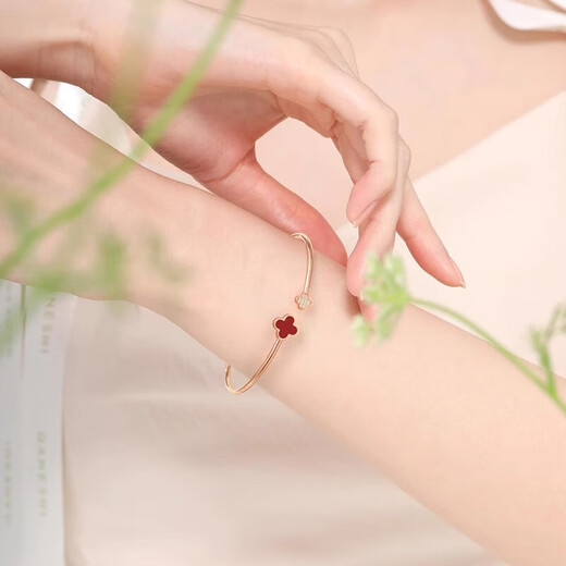 Givenchy Light Luxury Love Bracelet Women's Bracelet Jewelry Anniversary Confession Birthday Gift for Girlfriend and Wife Red Agate Four-Leaf Clover Bracelet
