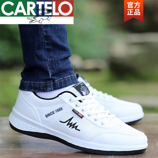 卡帝乐鳄鱼（CARTELO）品牌2025新品男鞋春季防水皮面运动休闲鞋子男士旅游板鞋潮流皮鞋 L9920棕色【皮面】 38
