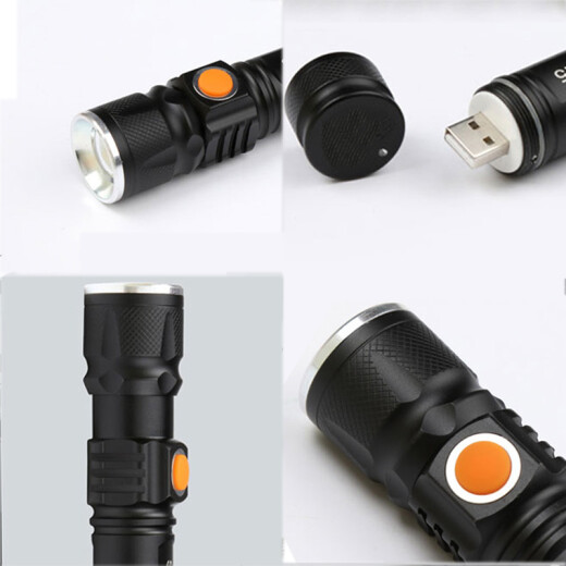 Wilderness bright flashlight household power outage emergency light long-range LED rechargeable mini self-defense cycling outdoor lighting