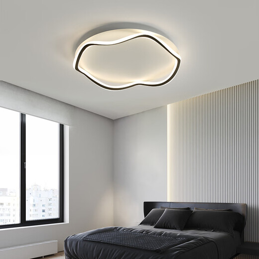 Yilin Nordic Bedroom Lamp Children's Room Ceiling Lamp LED Modern Simple Creative Warm Love Lamp Cloud Lighting C Type Aluminum Ring 480 White (Black Gold Please Note) Infinite Dimming