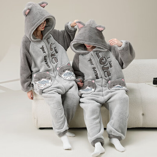 Jeunes Mots d'amour Pyjamas pour hommes et femmes couples Coral Velvet automne et hiver plus en velours épaissis de grande taille pour les vêtements de maison décontractés pour les jeunes peuvent être portés à l'extérieur de YPF3890 hommes XL (130-155jin [Jin est égal à 0,5 kg]))