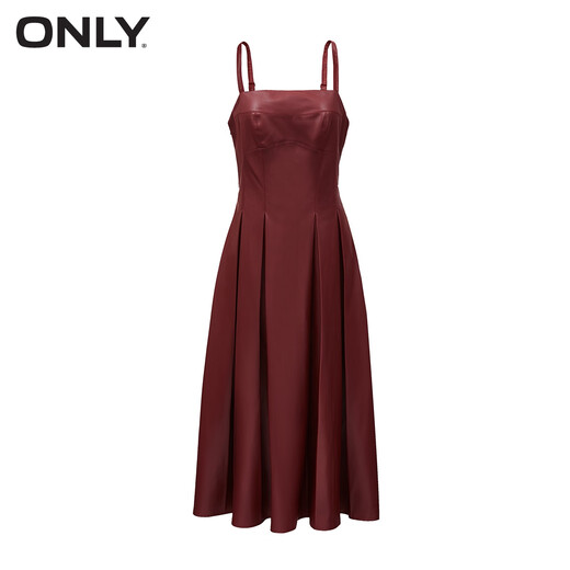 ONLY秋冬时尚休闲百搭纯色吊带百褶连衣裙女|12347Y001 HAZ檀木红ROSEWOOD_LEATHER23 XL 175/92A