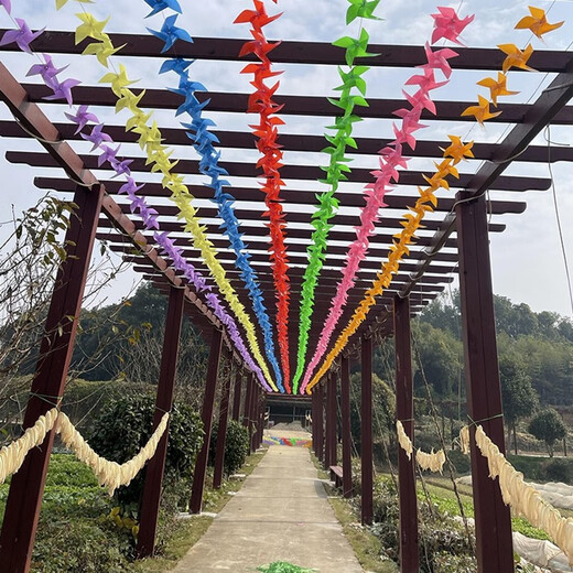 Yingrong Windmill Outdoor Dekoration Sport trifft Kindergärtnerin Kinder handgefertigtes Windmühlenspielzeug hängen Salon Vierblatt 7cm100 mit Stangen Siehe Hauptbild