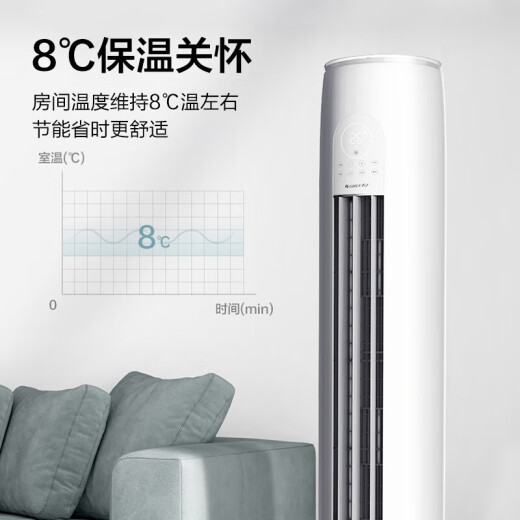 Gree (GREE) air conditioner Yunzhixuan 3 new first-class energy efficiency frequency conversion heating and cooling self-cleaning large air volume living room household cylindrical vertical cabinet machine KFR-72LW/NhGk1Bj