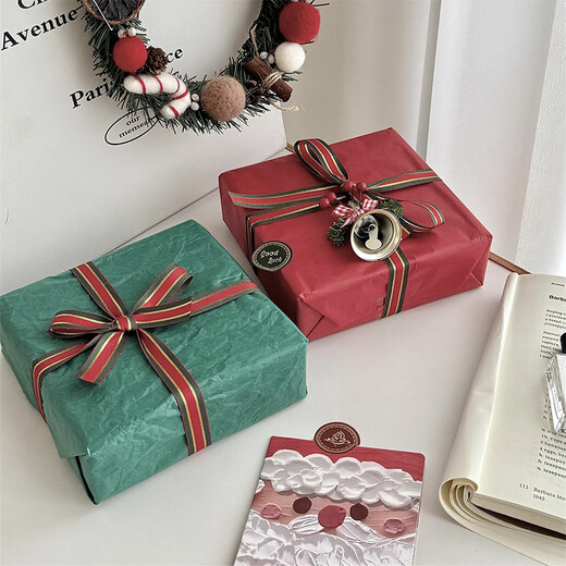 DOROCH Christmas wrapping paper 10 sheets with ribbon card Sydney paper Christmas gift Christmas Eve fruit material apple box