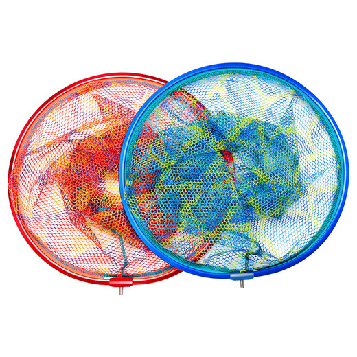 BEITU Copy Net Head Net Pocket Fish Net Fishing Folding Solid Net Bag Single Net Black Pit Titanium Alloy Fishing Gear Portable Large Mesh Large Mesh Rubberized Model Blue-35cm No Specifications