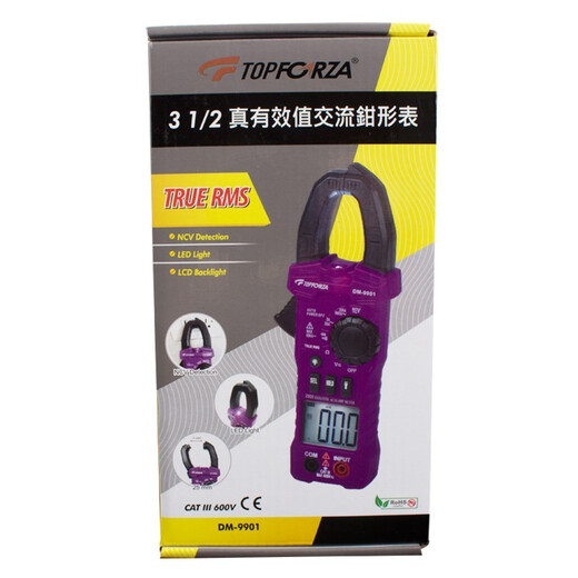 Topforza DM-99-Serie Klemmmesser Digital TRUE VALT AC CLAMP METER Intelligenter Antiburn-Amperemeter DM-9901 NCV Nicht-Contact-Elektrizitätstest 3 1/2 Bit