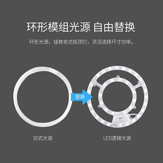 Less (NVC) LED lamp plate lamp strip ceiling lamp wick replacement light source modification board ring modification lamp 36W - positive white light