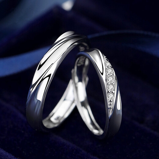 Baofiger PT950 platinum pair of rings, diamond wedding, platinum, male and female couples, price, adjustable, platinum women's diamond ring, men's ring, about 4.4 grams, next day delivery, support for fake ones and get three for free, free engraving