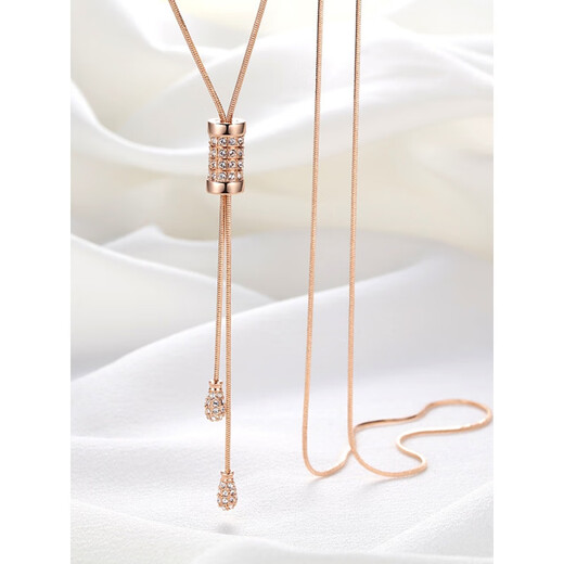 DL 1998 Fat Donglai same style 18k gold sweater chain versatile long women's accessories K rose gold niche fashion pendant versatile simple sweater chain
