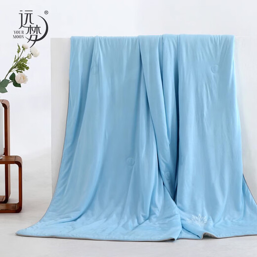 YOURMOON COOL Snowflakes and Cool Summer Cool Quilt Washable Summer Antibacterial Air Conditioning Quilt Core Double Single Student Dormitory Thin Quilt Blue 150x215cm