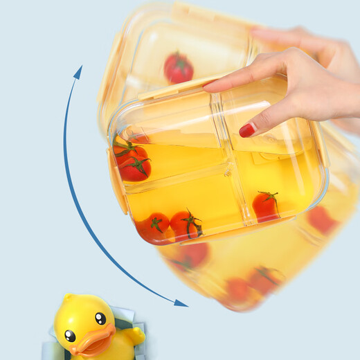 CialCopper Hitzeresistente Glas Frischwachtbox Kühlschrank Speicherbox Mikrowellenofen Heizung Lunchbox Drei Partitionen 1050+ Runde 450+ Beutel