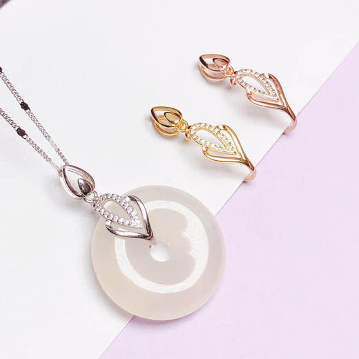 Fat Donglai's same Buddha buckle head 18k gold safety buckle clip buckle jade jade buckle necklace connecting head buckle hanging white gold