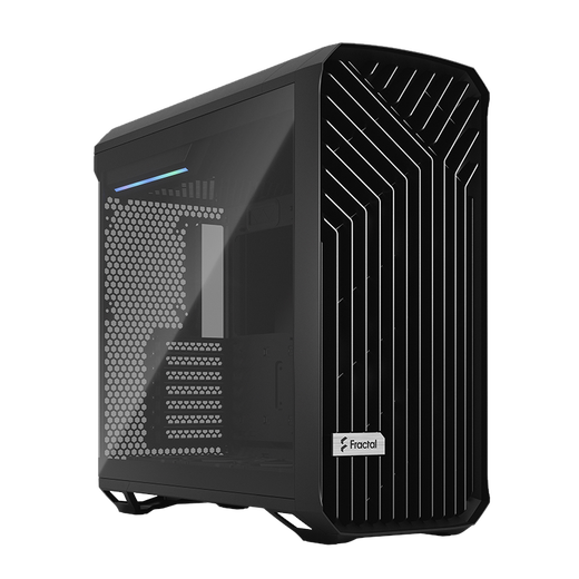 Fractal DesignTorrent standard FD chassis mid-tower black side transparent EATX comes with 2*18/3*14 fans RGB supports 420 water-cooled graphics card 423 black computer desktop host Torrent black glass version (light color)