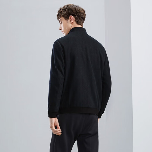 Qipai wool-containing stand-collar jacket men's fashion casual geometric jacquard knitted jacket