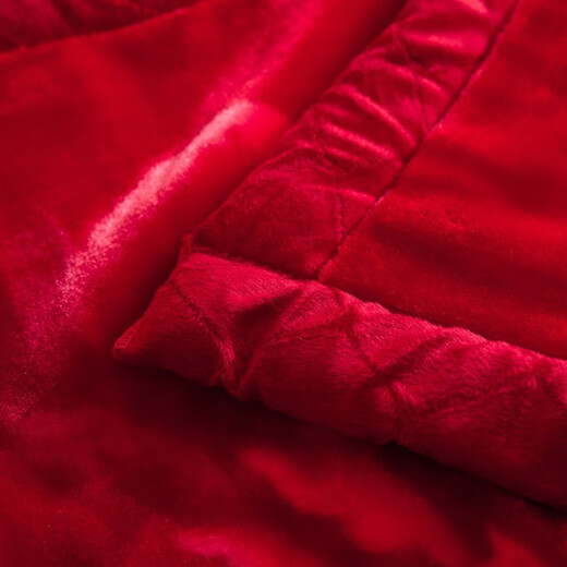 南极人大红色结婚庆毛毯双层加厚10斤毛毯秋冬季盖毯拉舍尔结婚毯子双人大被子陪嫁送礼 CC-655大红（红双喜）【双层加厚毯】 200*230cm【约12斤】