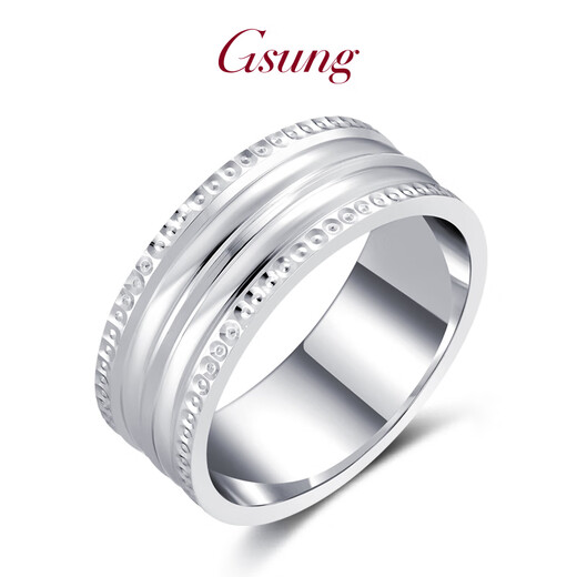 GsunG platinum ring men's PT950 couple ring platinum women's ring new curved platinum ring fashionable and shiny size 19-22 about 11-13 grams wide about 8mm customized