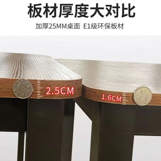 Huakai Zhixing Computer Desk Desk Small Apartment Small Table Home Study Table Writing Office Desk E-sports Long Table BGZ736 Walnut Noodle + Black Table Stand 100*60 Single Table