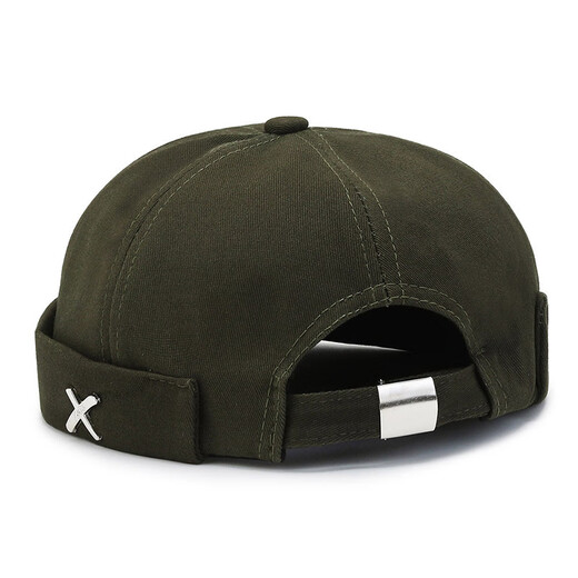 
Mo Zilan brimless hat men and women same round hat yuppie hat watermelon hat round hat landlord hat trendy brand spring and autumn retro melon skin hat black adjustable