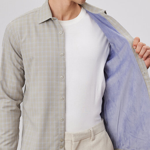 Shanshan high-density velvet long-sleeved shirt for men in autumn and winter, thickened, warm and skin-friendly, business casual plaid shirt