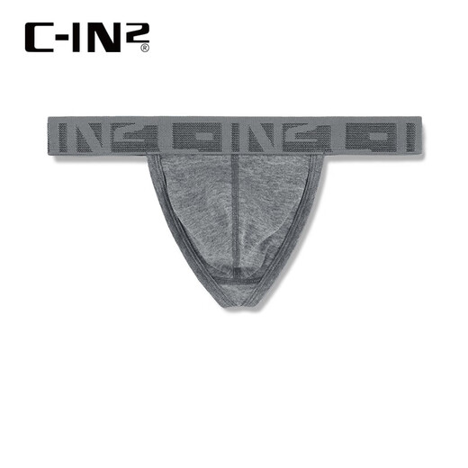 C-IN2新品男士露臀丁字裤棉质U凸性感低腰提臀单丁裤男1902FC 深灰色017- 1条 M 适合2尺4-2尺5腰围(31-33码)
