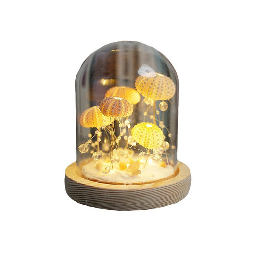 FENGLANQ Sea Urchin Shell Jellyfish Lamp Material Pack Creative Night Light Atmosphere Lamp Team Building Activities Handmade DIY Gift Sea Urchin Jellyfish Night Lamp - Battery Type 5 sea urchins 5W and below