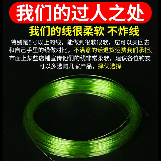 迎科进口500米钓鱼线主线超强拉力海杆路亚尼龙矶钓海竿专用 8# 透明色（500米超合成）