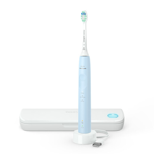 飞利浦（PHILIPS）电动牙刷成人 情侣款送男生女友 生日礼物 护龈系列 3种模式 7倍清除牙菌斑 蓝色HX3697/22