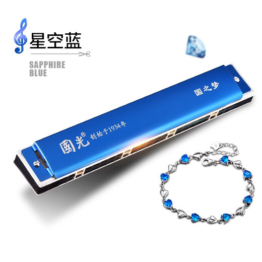 Guoguang Old Brand Harmonica Stress 2-Hole C-Tune Performance Professional Grade Polyphonics Polyphonic para estudiantes, piano introductorio masculino y femenino Estrés negro de 28 hoyos + regalo [con símbolo fonético]
