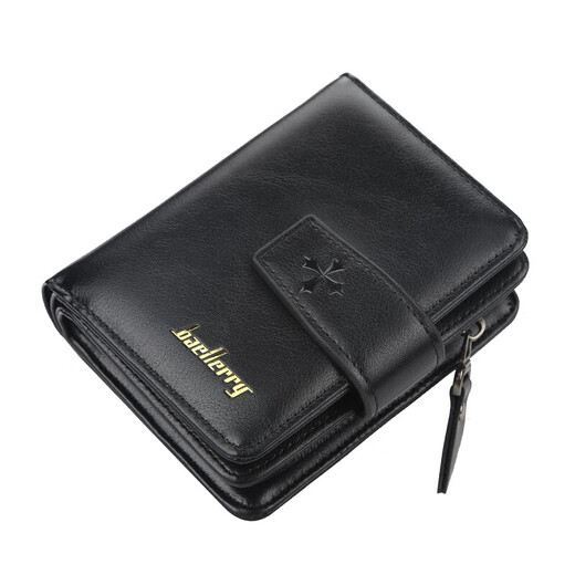 Willet Kangaroo New Men's Short Multi-Card VERTICAL CARDICA CARNE BALLER DE MONEZA BLOCA Multi-función Bolsa de billetera japonesa y coreana Negro
