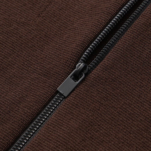 Qipai high-end series men's lapel sweater spring and summer fashion casual chest patch pocket wool cardigan Coffee L (175)