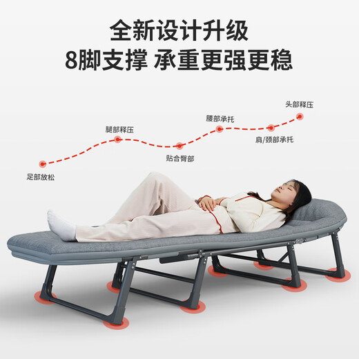 瑞仕达（Restar）折叠床办公室午休午睡床单人陪护床功能躺椅行军床升级稳固八脚床
