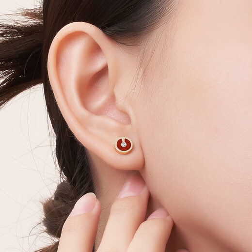 Ten Thousand Li (YVONLI) Ten Thousand Li signed earrings for women 2024 new style earrings for women high-end earrings cinnabar red