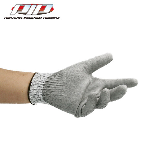 Pip Guantes PU de alto rendimiento de corte de corte trenzado sin costuras proporciona excelente súbdito de corte resistente al desgaste 719DGU Grey Light Grey M