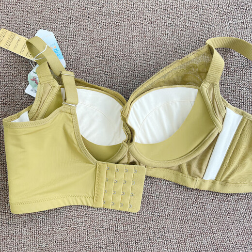 Aidai 2023 New BRA 6629 Top montierte atmungsaktive Meridian-Einstellung Typ Weichstahl Ring Frauen Unterwäsche gelbe Blätter (Dicke ca. 2 cm) 75B mittelschwerbecher ca. 1 cm