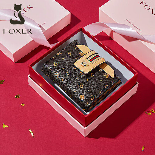 Golden Fox (Foxer) Billetera para mujeres Gran capacidad Tarjeta corta Bolsa Money Boleto Clip Holding Holding Wallet Light Luxury Birthday Gifty For Girls Novia