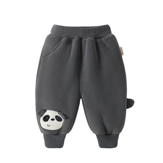 Kaka Panda Baby OU Fleece Sport Lang Hosen Winterkleidung Herbst und Winter Kinder Jungen und Mädchen Baby Fleece Casual Hosen Y9273 Kaffeefarbe Fleece 73cm