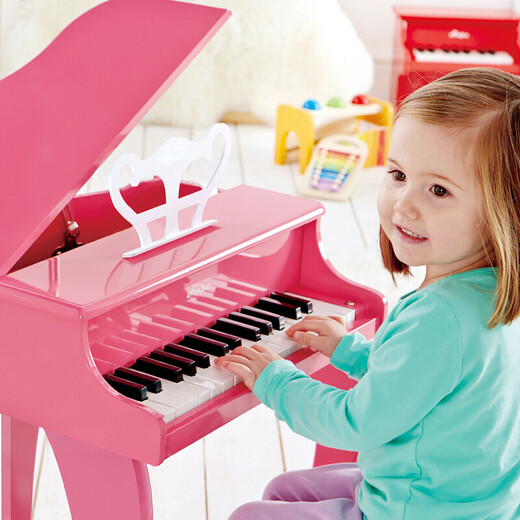 Hape (Germany) children's early education enlightenment music piano toy 30-key mechanical piano pink holiday gift E0319