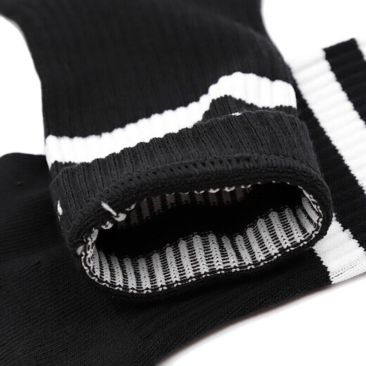 阿迪达斯 （adidas）袜子男袜女袜运动袜舒适透气健身训练休闲袜高帮长筒袜 FH6629黑色一双装 S-3538