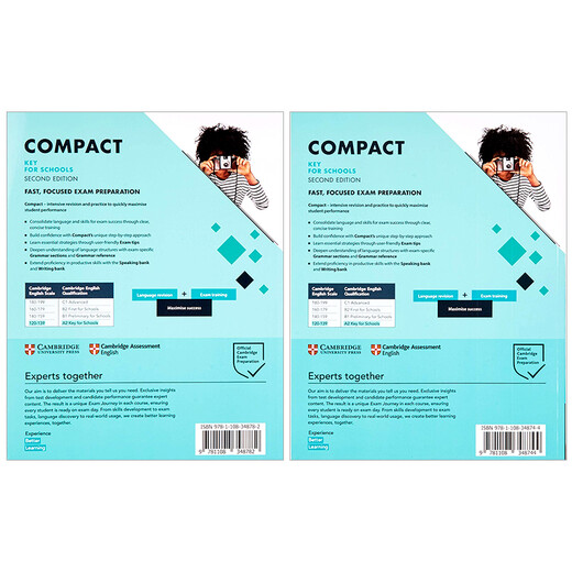 剑桥KET:Compact Key for Schools A2 课本+练习册+在线账号 （剑桥大学出版社）剑桥KET备考 英文原版进口