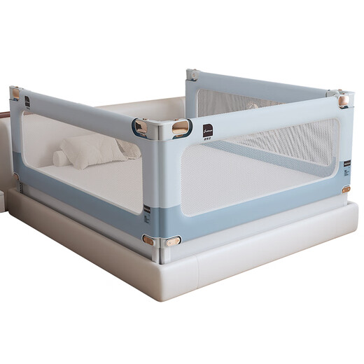 Novanya bed fence children's anti-fall guardrail baby baffle color matching gray 1.8+2.0+2.0 punch-free three-sided installation