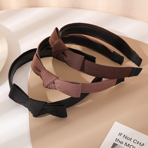 BARY REEF bow headband 2024 Internet celebrity new high-ceiling hair travel headband women's face wash hairpin with toothed anti-slip headwear black headband