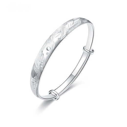 Xiyue platinum bracelet PT950 women's dragon and phoenix bracelet widening dragon and phoenix Chengxiang solid push-pull bracelet for birthday gift customized 80g shipped in 1-10 working days