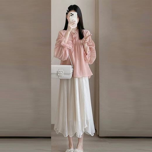 Geman Maternity Dress Summer Shirt Shirt Fashion Doternity Comse Модное летняя маленькая материнская юбка розовая топ + юбка XL 120-140Jin [Jin равняется 0,5 кг]