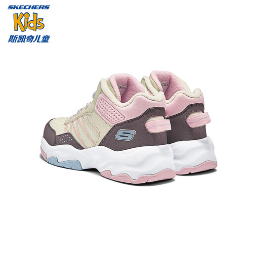 Skechers children's velvet boots (jump series) autumn and winter velvet casual boys' non-slip cotton shoes 303499L girls/natural color/multicolor/NMLT 36