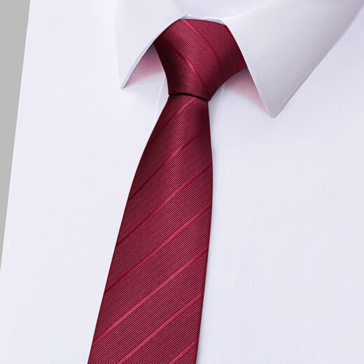 Fikawei tie men's wedding knot-free zipper tie lazy tie business groom groomsmen red tie easy to pull red twill [excluding pocket square - gift box]